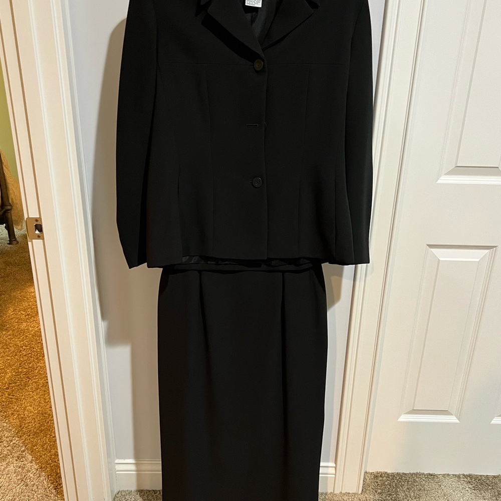 Rena Rowan Classic Black Long Sleeve Dress Suit VINTAGE